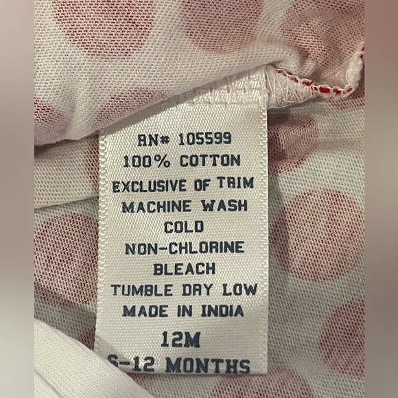 Garb Team 100% Cotton *Excellent Cond* Northeastern U Polka dot Dress Size 6-12m - Picture 4 of 5